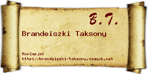 Brandeiszki Taksony névjegykártya