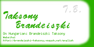 taksony brandeiszki business card